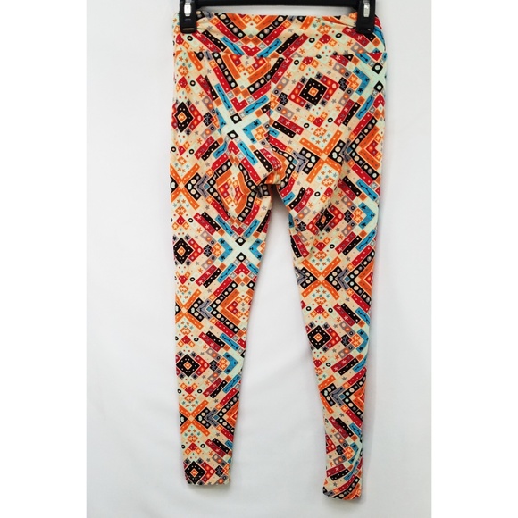 Lularoe Multi-Colored Aztec Print Leggings OS - Picture 3 of 5